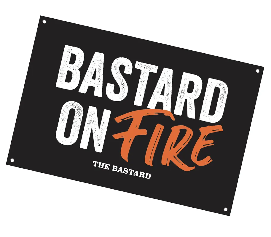 Tabuľa: The Bastard Man Cave 'Bastard on fire'